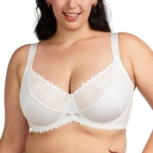 HSIA Minimizer Bra with Lace 40 G (white) NWT
